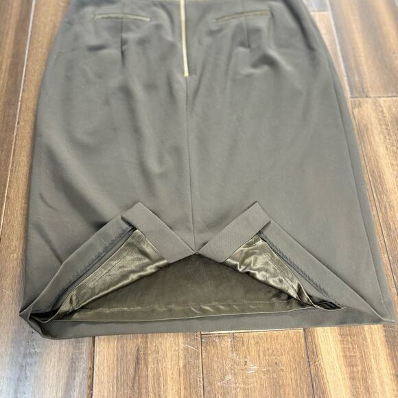 Antonio Melani size 8 Olive Green Pencil Skirt High Waisted Zip Up - Picture 9 of 12